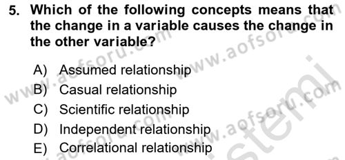 Introduction to Sociology Dersi Ara Sınavı Deneme Sınav Soruları 5. Soru