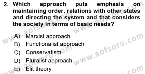 Introduction to Sociology Dersi 2022 - 2023 Yılı (Vize) Ara Sınav Soruları 2. Soru