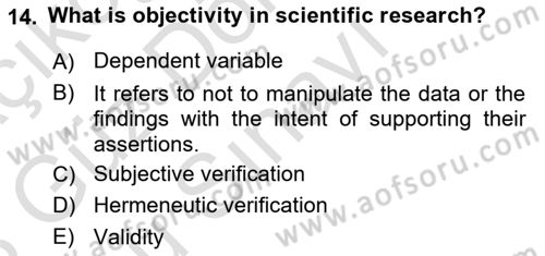 Introduction to Sociology Dersi 2022 - 2023 Yılı (Final) Dönem Sonu Sınav Soruları 14. Soru