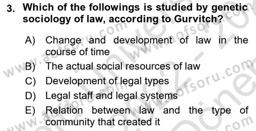 Introduction to Sociology Dersi 2022 - 2023 Yılı (Final) Dönem Sonu Sınav Soruları 3. Soru