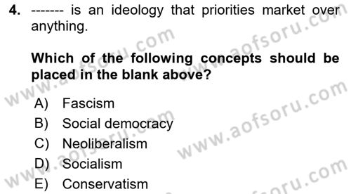 Introduction to Sociology Dersi 2022 - 2023 Yılı Yaz Okulu Sınav Soruları 4. Soru