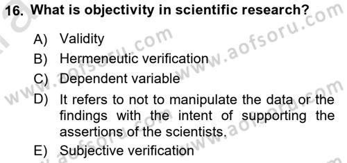 Introduction to Sociology Dersi Ara Sınavı Deneme Sınav Soruları 16. Soru