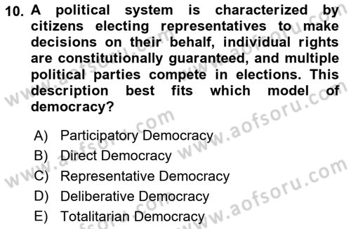 Introduction to Sociology Dersi 2025 - 2026 Yılı (Vize) Ara Sınav Soruları 10. Soru