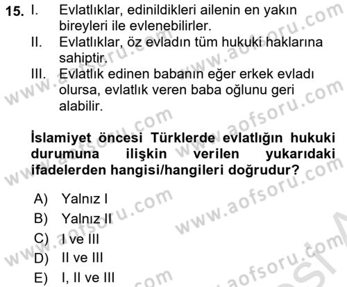 Çocukluk Sosyolojisi Dersi 2021 - 2022 Yılı (Vize) Ara Sınav Soruları 15. Soru