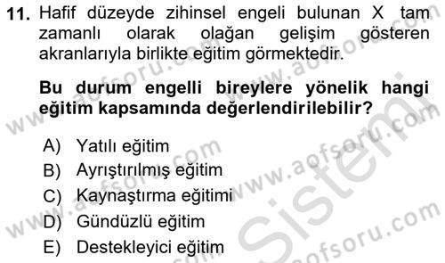 Çocukluk Sosyolojisi Dersi 2021 - 2022 Yılı (Final) Dönem Sonu Sınav Soruları 11. Soru