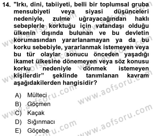 Çocukluk Sosyolojisi Dersi 2021 - 2022 Yılı (Final) Dönem Sonu Sınav Soruları 14. Soru