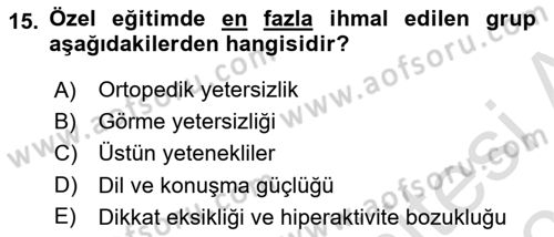 Çocukluk Sosyolojisi Dersi 2021 - 2022 Yılı (Final) Dönem Sonu Sınav Soruları 15. Soru
