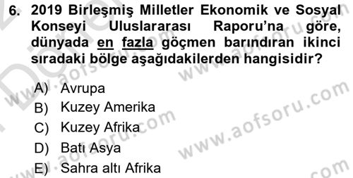 Çocukluk Sosyolojisi Dersi 2021 - 2022 Yılı (Final) Dönem Sonu Sınav Soruları 6. Soru
