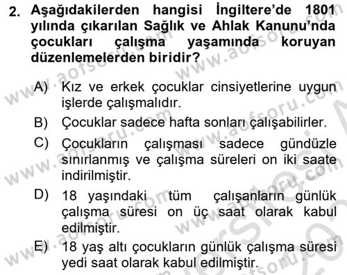 Çocukluk Sosyolojisi Dersi 2023 - 2024 Yılı (Vize) Ara Sınav Soruları 2. Soru
