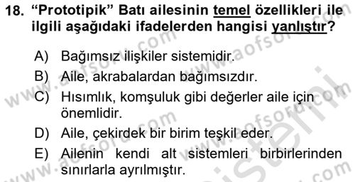 Çocukluk Sosyolojisi Dersi 2023 - 2024 Yılı (Final) Dönem Sonu Sınav Soruları 18. Soru