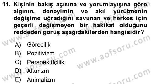 Çocukluk Sosyolojisi Dersi 2023 - 2024 Yılı Yaz Okulu Sınav Soruları 11. Soru