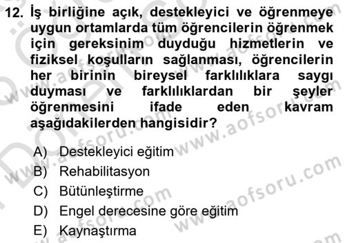 Çocukluk Sosyolojisi Dersi 2024 - 2025 Yılı (Final) Dönem Sonu Sınav Soruları 12. Soru