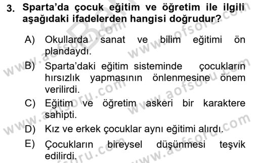 Çocukluk Sosyolojisi Dersi 2024 - 2025 Yılı (Final) Dönem Sonu Sınav Soruları 3. Soru