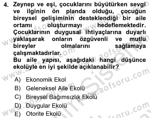Çocukluk Sosyolojisi Dersi 2024 - 2025 Yılı (Final) Dönem Sonu Sınav Soruları 4. Soru