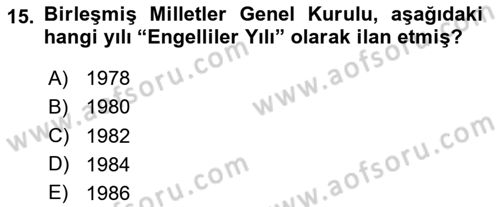 Çocukluk Sosyolojisi Dersi 2024 - 2025 Yılı Yaz Okulu Sınav Soruları 15. Soru