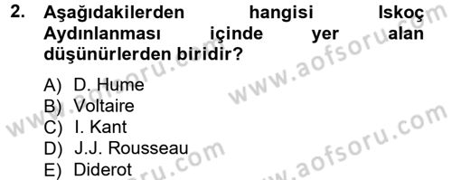 Klasik Sosyoloji Tarihi Dersi 2012 - 2013 Yılı (Vize) Ara Sınav Soruları 2. Soru
