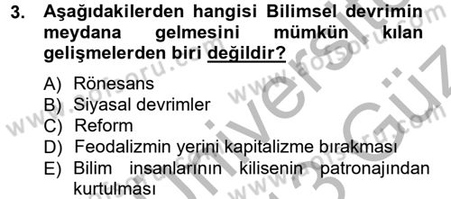 Klasik Sosyoloji Tarihi Dersi 2012 - 2013 Yılı (Vize) Ara Sınav Soruları 3. Soru