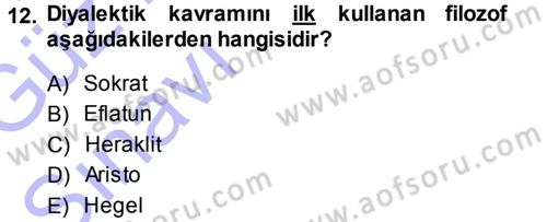 Klasik Sosyoloji Tarihi Dersi Ara Sınavı Deneme Sınav Soruları 12. Soru