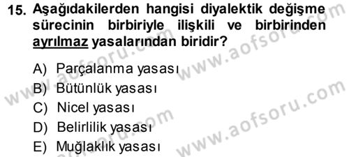 Klasik Sosyoloji Tarihi Dersi Ara Sınavı Deneme Sınav Soruları 15. Soru