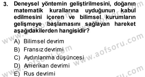 Klasik Sosyoloji Tarihi Dersi Ara Sınavı Deneme Sınav Soruları 3. Soru