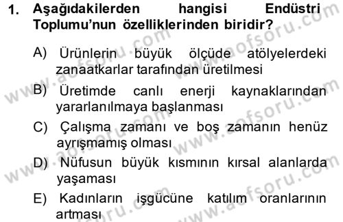 Klasik Sosyoloji Tarihi Dersi 2014 - 2015 Yılı (Final) Dönem Sonu Sınav Soruları 1. Soru