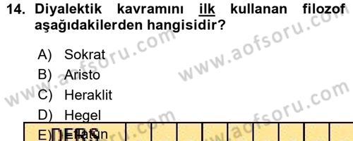 Klasik Sosyoloji Tarihi Dersi 2015 - 2016 Yılı (Vize) Ara Sınav Soruları 14. Soru