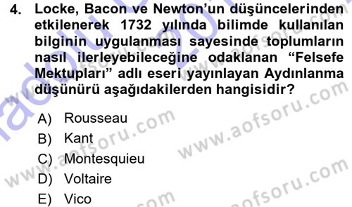 Klasik Sosyoloji Tarihi Dersi 2015 - 2016 Yılı (Vize) Ara Sınav Soruları 4. Soru