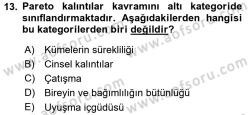 Klasik Sosyoloji Tarihi Dersi 2015 - 2016 Yılı (Final) Dönem Sonu Sınav Soruları 13. Soru