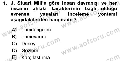 Klasik Sosyoloji Tarihi Dersi 2016 - 2017 Yılı (Vize) Ara Sınav Soruları 1. Soru