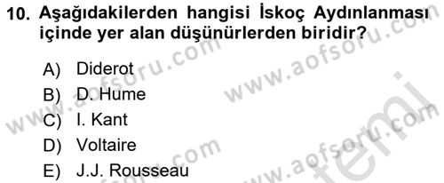 Klasik Sosyoloji Tarihi Dersi Ara Sınavı Deneme Sınav Soruları 10. Soru