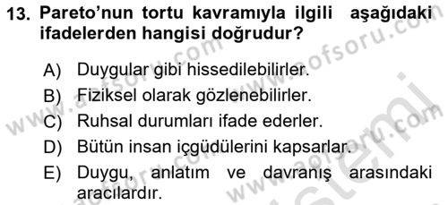 Klasik Sosyoloji Tarihi Dersi 2021 - 2022 Yılı Yaz Okulu Sınav Soruları 13. Soru
