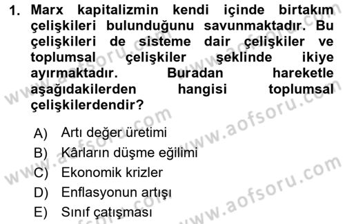 Klasik Sosyoloji Tarihi Dersi 2023 - 2024 Yılı (Vize) Ara Sınav Soruları 1. Soru
