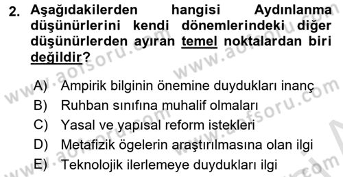 Klasik Sosyoloji Tarihi Dersi 2023 - 2024 Yılı (Vize) Ara Sınav Soruları 2. Soru