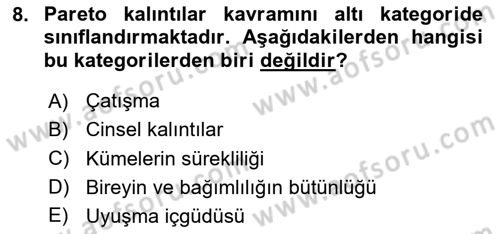 Klasik Sosyoloji Tarihi Dersi Yaz Okulu Sınavı Deneme Sınav Soruları 8. Soru