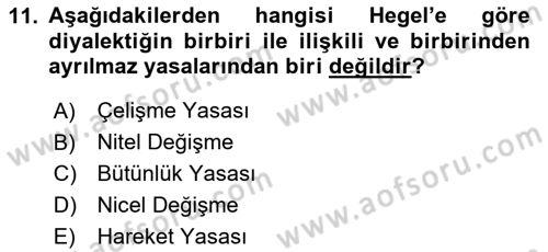Klasik Sosyoloji Tarihi Dersi 2025 - 2026 Yılı (Vize) Ara Sınav Soruları 11. Soru