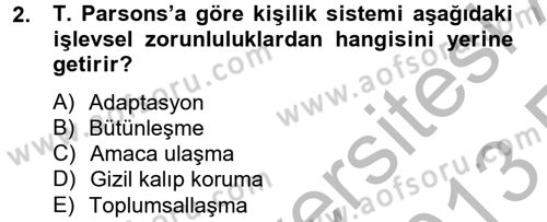 Modern Sosyoloji Tarihi Dersi 2012 - 2013 Yılı (Vize) Ara Sınav Soruları 2. Soru