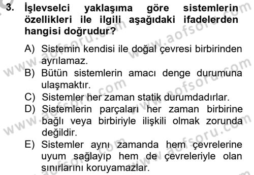 Modern Sosyoloji Tarihi Dersi 2012 - 2013 Yılı (Vize) Ara Sınav Soruları 3. Soru