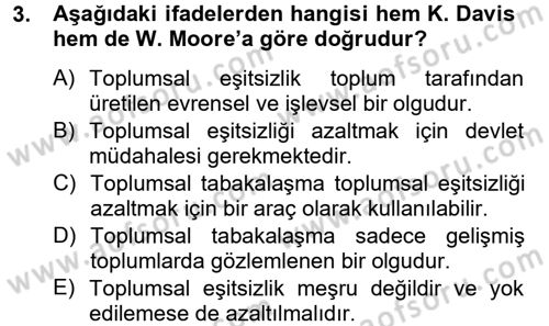 Modern Sosyoloji Tarihi Dersi 2012 - 2013 Yılı (Final) Dönem Sonu Sınav Soruları 3. Soru