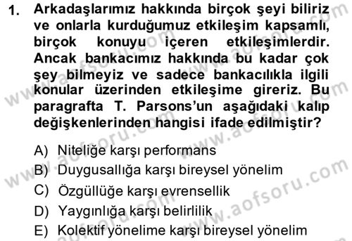 Modern Sosyoloji Tarihi Dersi 2013 - 2014 Yılı (Vize) Ara Sınav Soruları 1. Soru