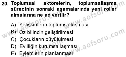 Modern Sosyoloji Tarihi Dersi 2013 - 2014 Yılı (Vize) Ara Sınav Soruları 20. Soru