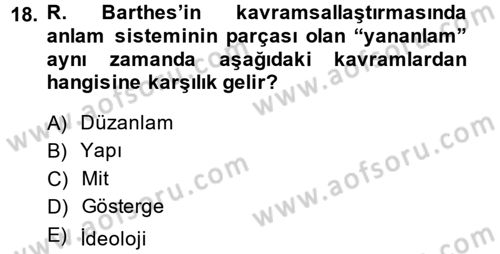 Modern Sosyoloji Tarihi Dersi 2013 - 2014 Yılı (Final) Dönem Sonu Sınav Soruları 18. Soru