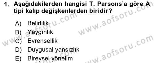 Modern Sosyoloji Tarihi Dersi 2015 - 2016 Yılı (Vize) Ara Sınav Soruları 1. Soru