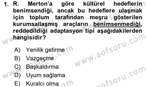 Modern Sosyoloji Tarihi Dersi 2015 - 2016 Yılı (Final) Dönem Sonu Sınav Soruları 1. Soru
