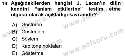 Modern Sosyoloji Tarihi Dersi 2015 - 2016 Yılı (Final) Dönem Sonu Sınav Soruları 19. Soru