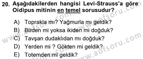Modern Sosyoloji Tarihi Dersi 2015 - 2016 Yılı (Final) Dönem Sonu Sınav Soruları 20. Soru