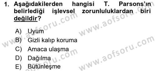 Modern Sosyoloji Tarihi Dersi 2016 - 2017 Yılı (Vize) Ara Sınav Soruları 1. Soru