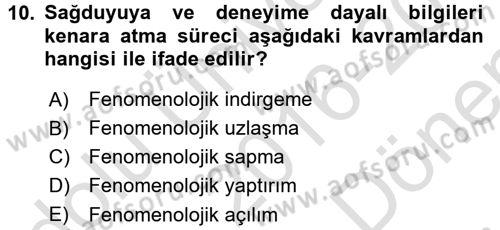 Modern Sosyoloji Tarihi Dersi 2016 - 2017 Yılı (Final) Dönem Sonu Sınav Soruları 10. Soru