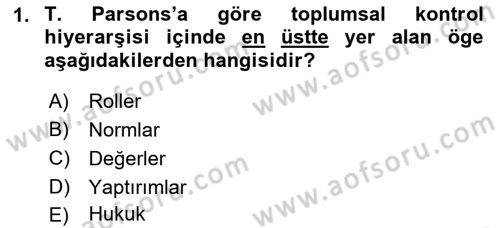 Modern Sosyoloji Tarihi Dersi 2018 - 2019 Yılı 3 Ders Sınav Soruları 1. Soru