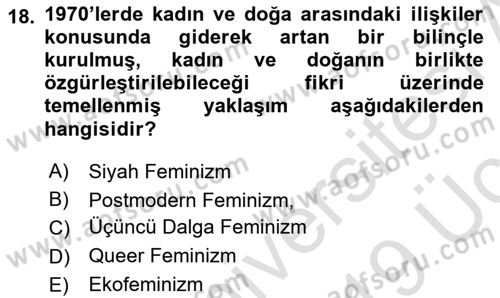 Modern Sosyoloji Tarihi Dersi 2018 - 2019 Yılı 3 Ders Sınav Soruları 18. Soru