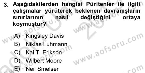 Modern Sosyoloji Tarihi Dersi 2018 - 2019 Yılı 3 Ders Sınav Soruları 3. Soru